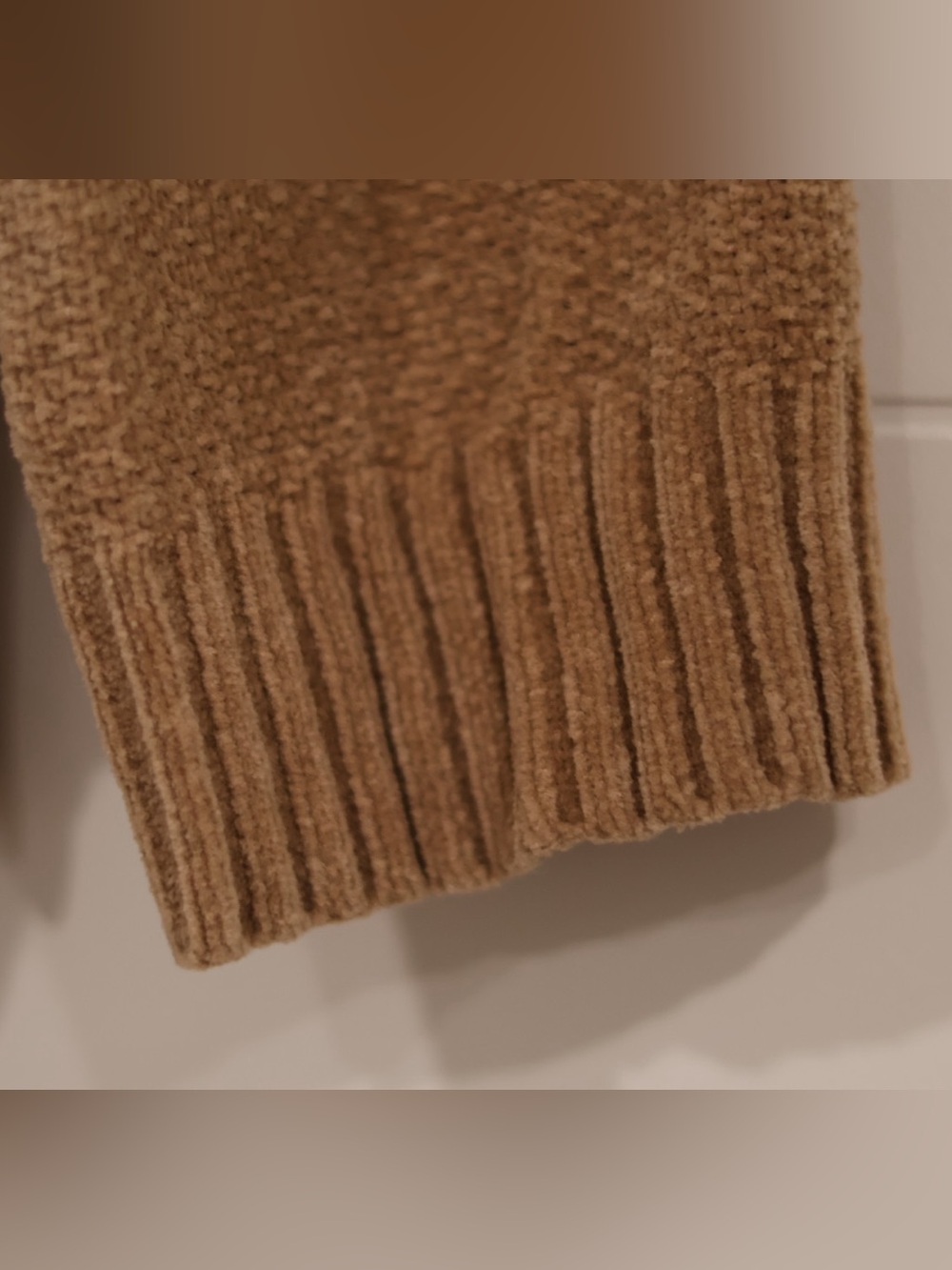 Eileen Fisher Organic Cotton Camel Textured Knit Sweater Medium Relaxed Fit - Picture 4 of 8